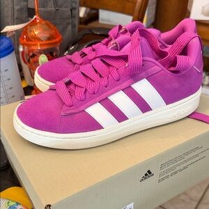 Adidas Fuchsia and White Sneakers Women’s 10 Suede